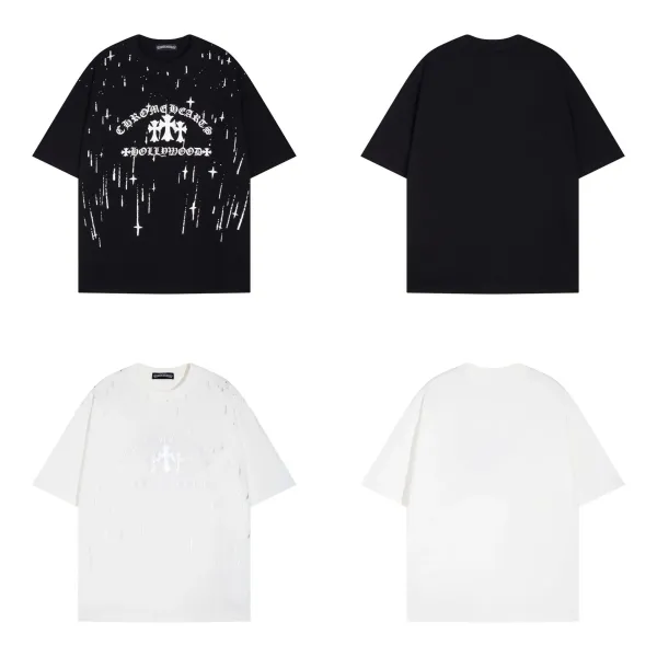 Chrome Hearts Skull Circle Print T-Shirt Black and White - 31