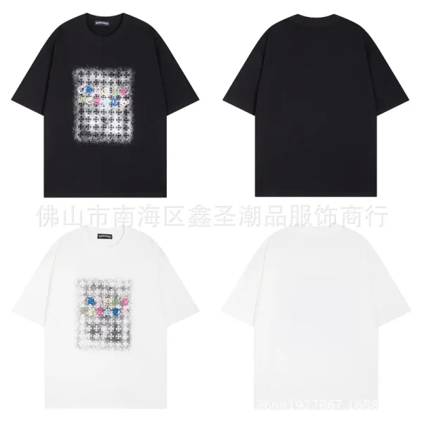 Chrome Hearts Skull Circle Print T-Shirt Black and White - 38