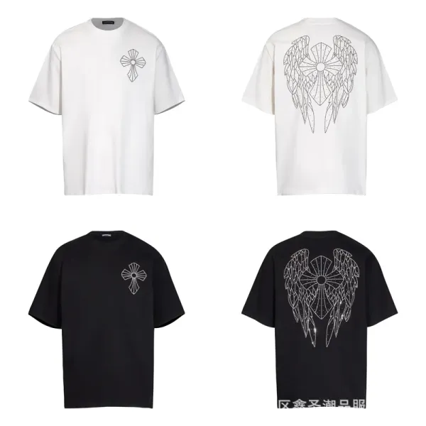 Chrome Hearts Skull Circle Print T-Shirt Black and White - 10