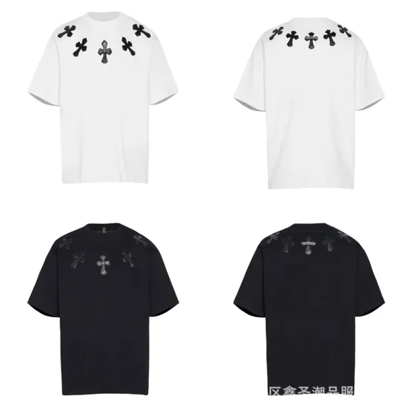Chrome Hearts Skull Circle Print T-Shirt Black and White - 18