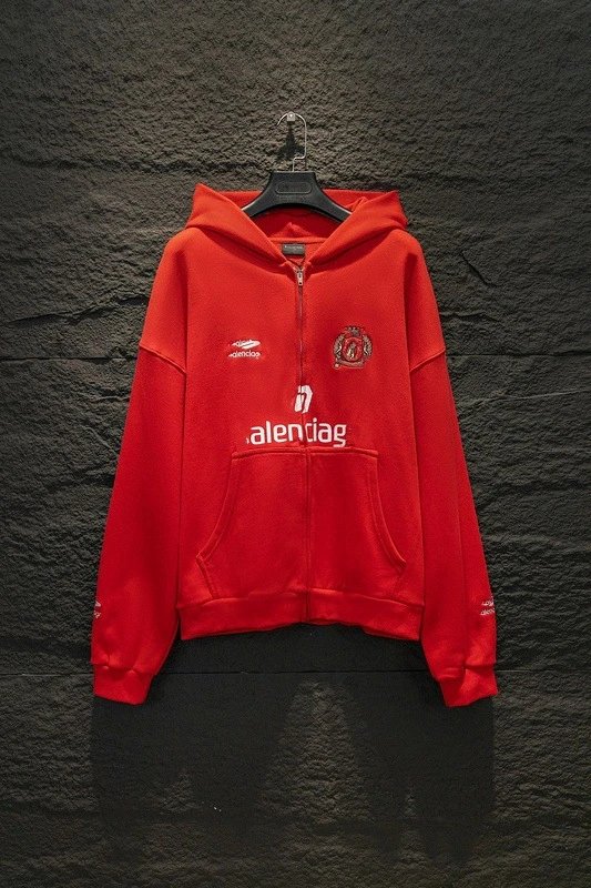 Balenciaga x Manchester United Alentiaq Red Zip-Up Hoodie - 5