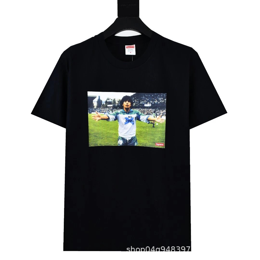 Supreme Maradona 'No Drug' Photo Tee Black T-Shirt - 1