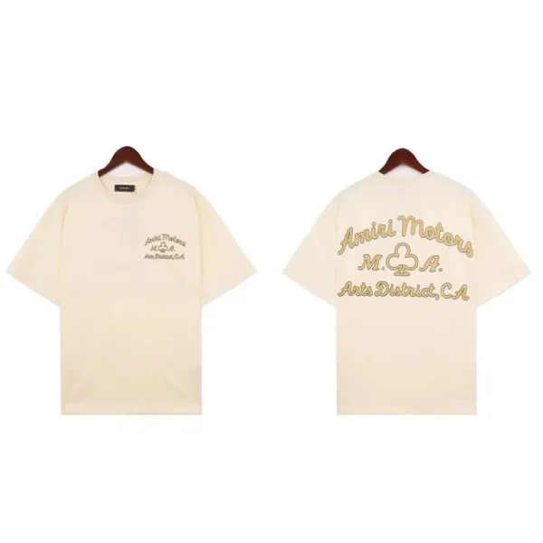 Amiri Motors M.A. Script Logo Beige T-Shirt - 1