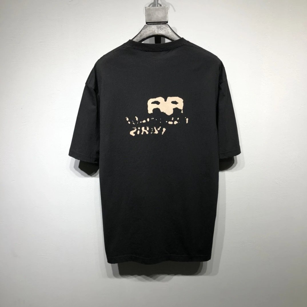 Balenciaga Logo Splatter Print White T-Shirt - 23
