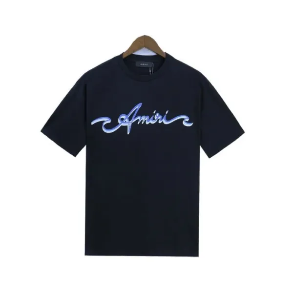Amiri Script Logo Navy T-Shirt - 1