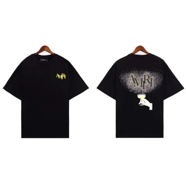 AMIRI AMRI Logo Print Black Oversized T-Shirt - 1