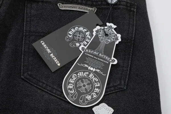 Chrome Hearts Cross-Embroidered Black Denim Shorts - 20
