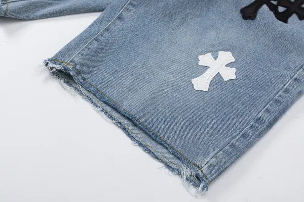 Chrome Hearts Cross-Embroidered Black Denim Shorts - 12