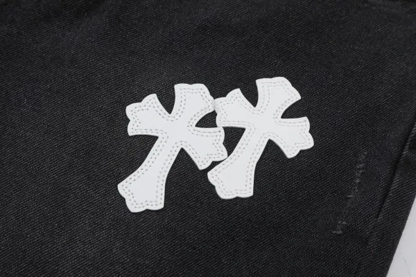 Chrome Hearts Cross-Embroidered Black Denim Shorts - 17