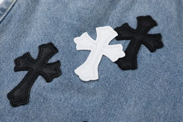 Chrome Hearts Cross-Embroidered Black Denim Shorts - 11