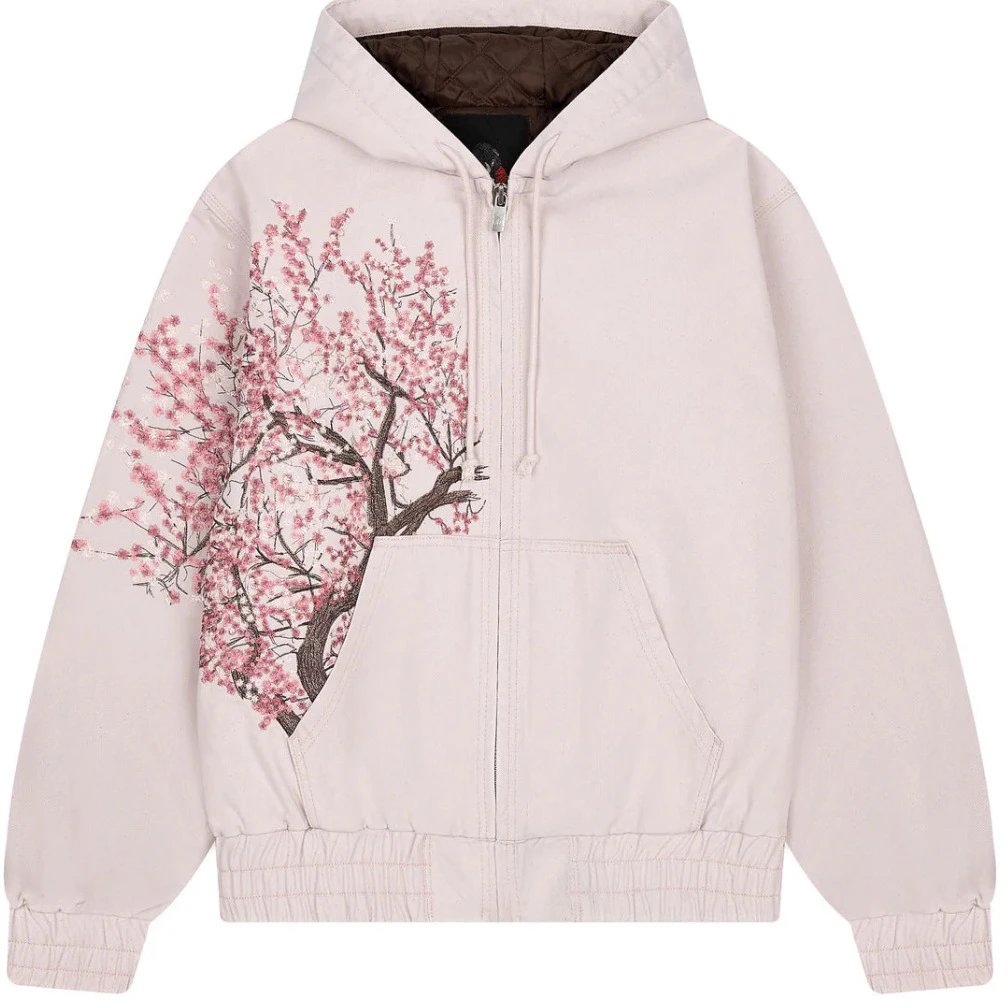 Retro Plum Embroidery Streetwear Straight-Leg Pants & Jacket for Men and Women