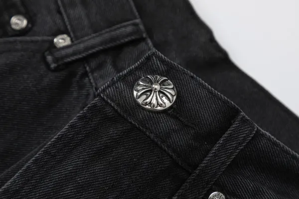 Chrome Hearts Cross-Embroidered Black Denim Shorts - 19
