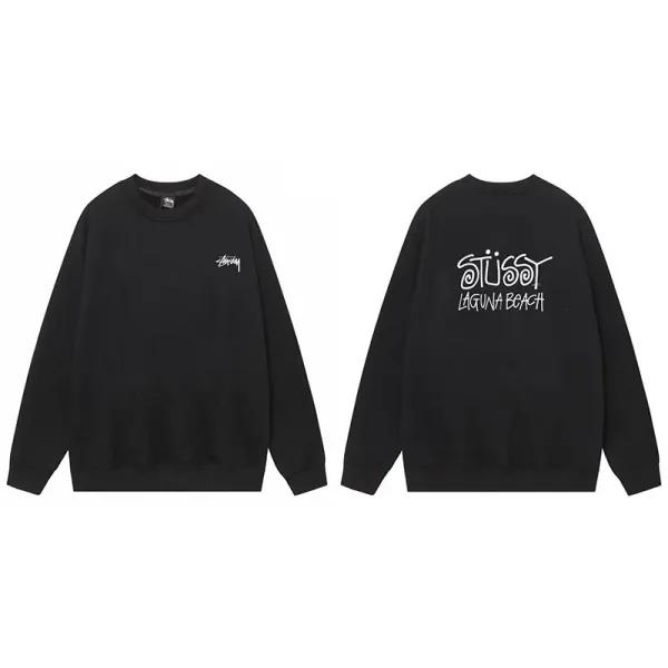 Stussy Dragon Graphic Crewneck Sweatshirt Black Hoodie - 6