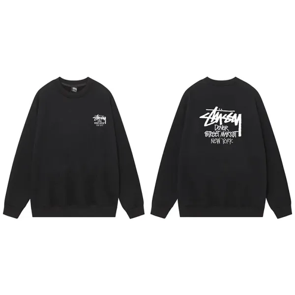Stussy Dragon Graphic Crewneck Sweatshirt Black Hoodie - 14