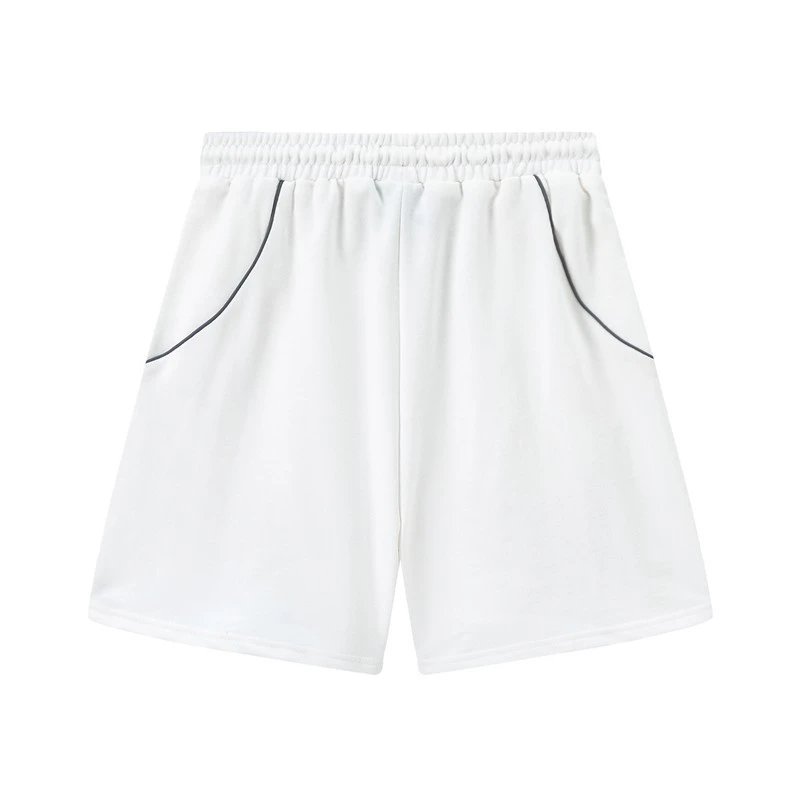 Design Graffiti-Print Track Shorts Gray with Neon Green Trim - 13