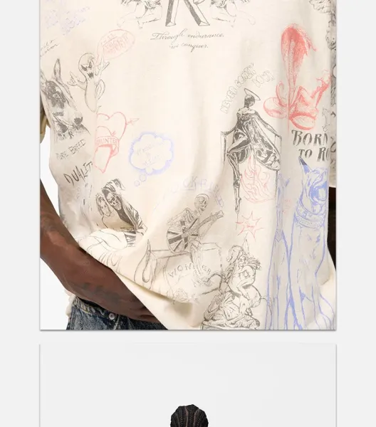 Raf Simons x Archive Print Beige Oversized T-Shirt - 19