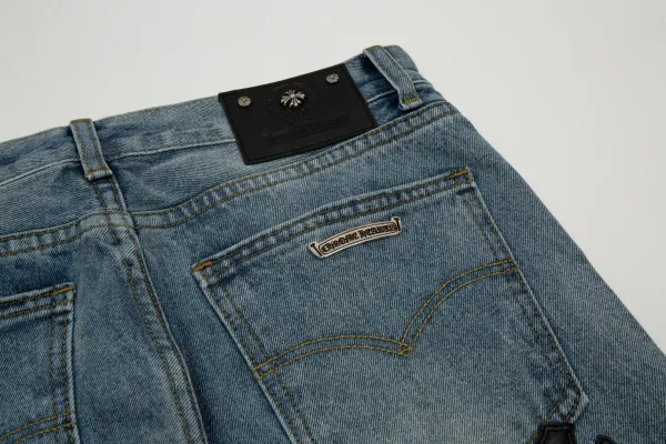 Chrome Hearts Cross-Embroidered Black Denim Shorts - 26