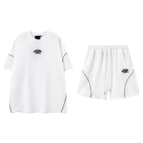 Design Graphic Logo White Oversized T-Shirt and Shorts Set - 1
