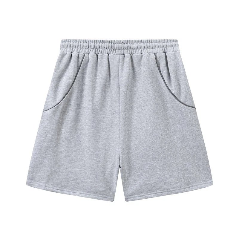 Design Graffiti-Print Track Shorts Gray with Neon Green Trim - 17