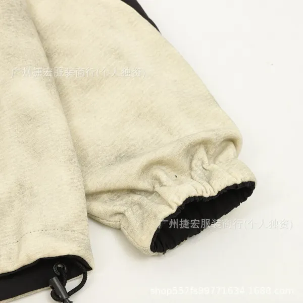 Alenciag Zip-Up Hoodie Jacket in Beige and Black - 16