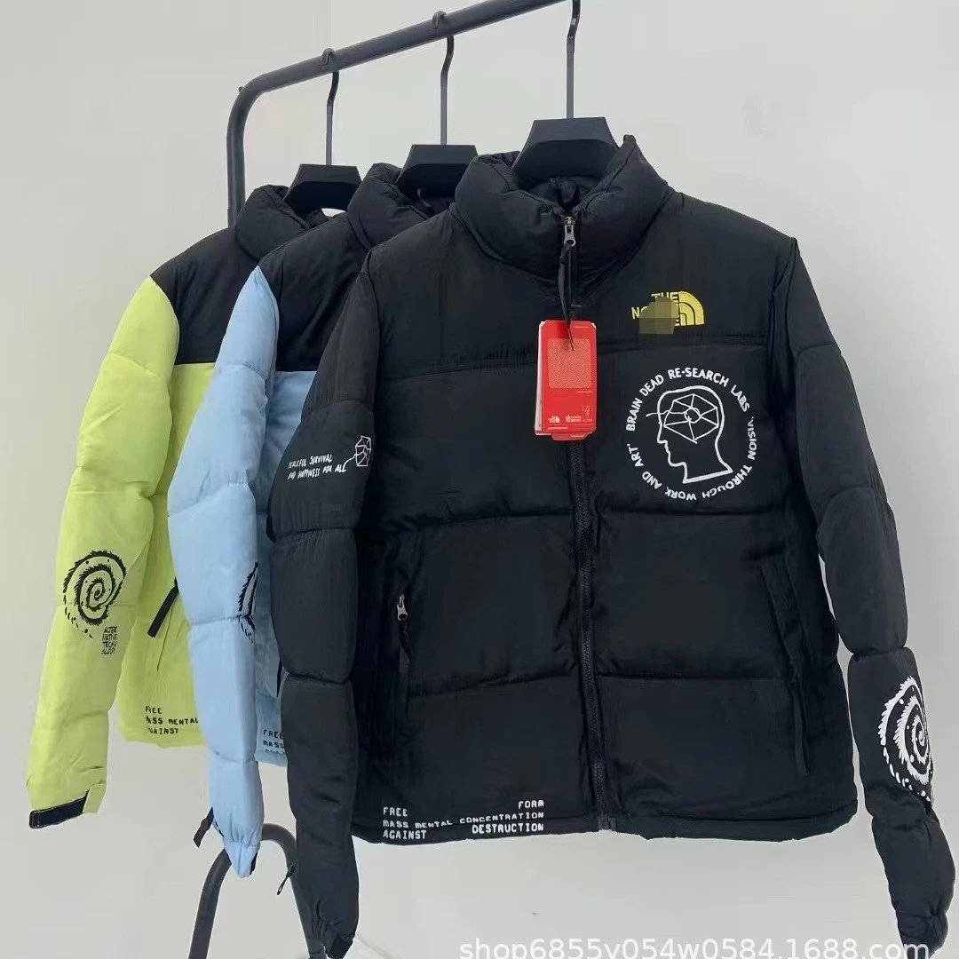 1996 Print Cotton Jacket Stand Collar Couple Style