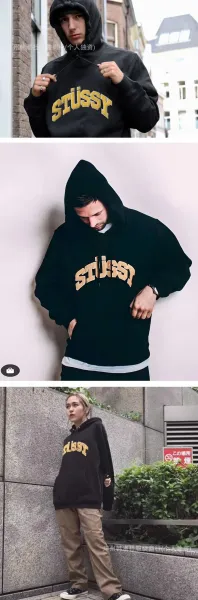 Stussy Arch Logo Hoodie Gray - 6