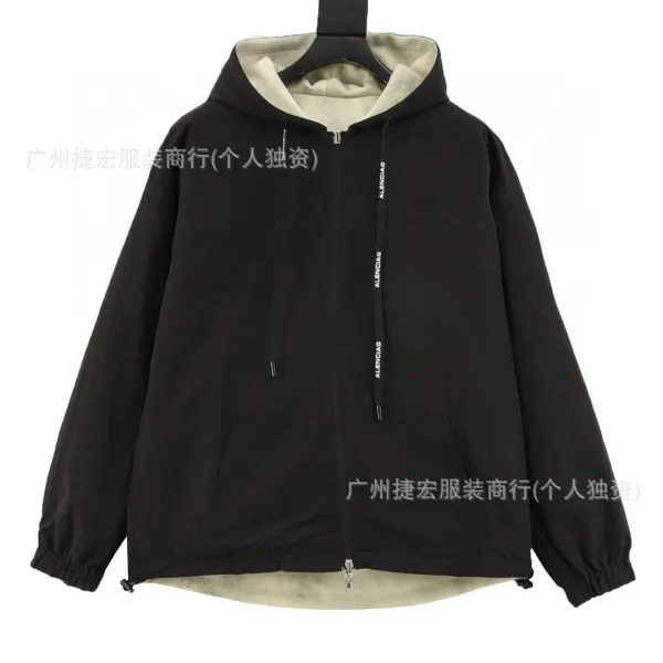 Alenciag Zip-Up Hoodie Jacket in Beige and Black - 6
