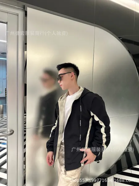 Alenciag Zip-Up Hoodie Jacket in Beige and Black - 12