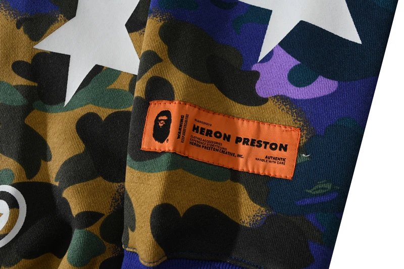 A Bathing Ape x Heron Preston Shark Camo Hoodie - 13