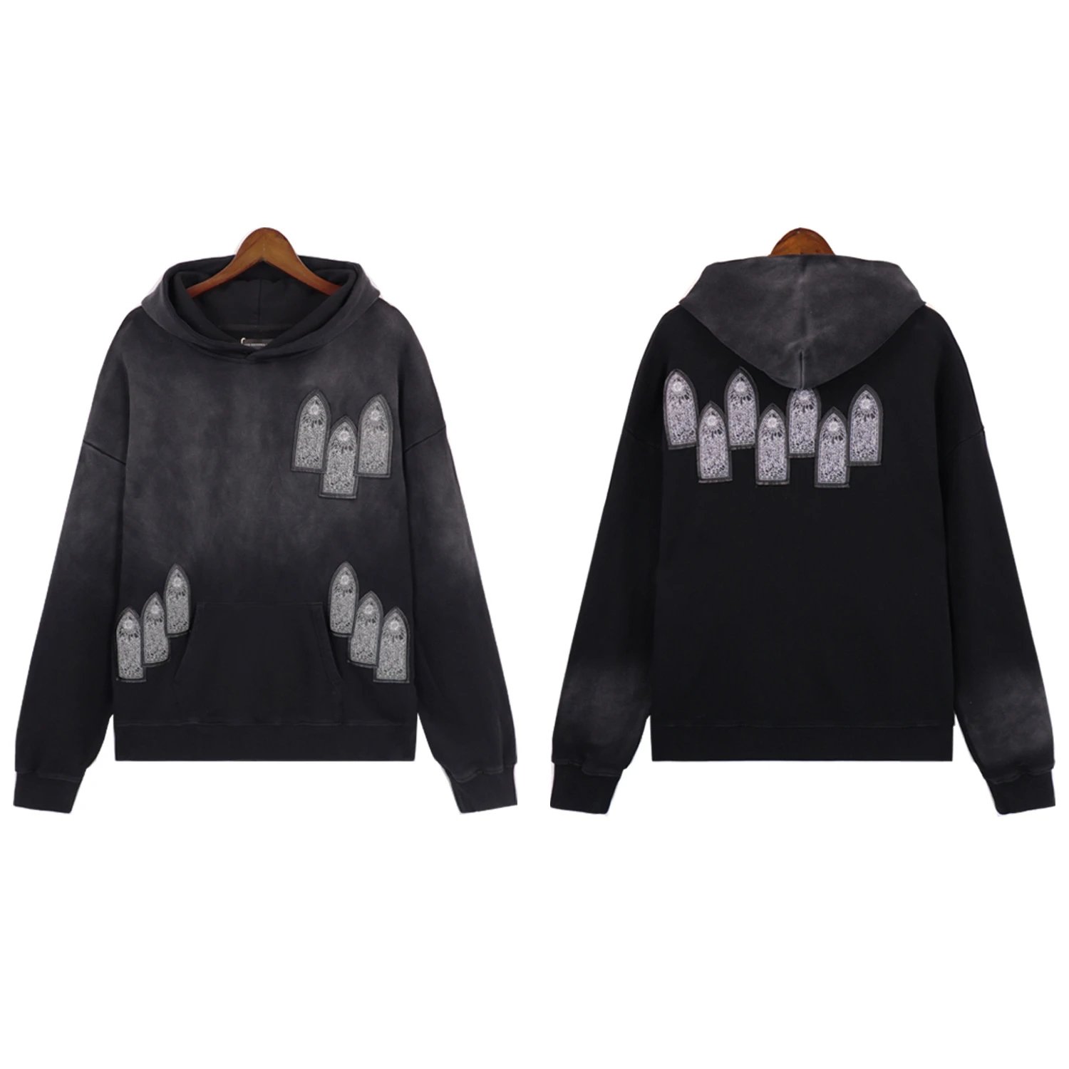 Flame Graphic Hoodie T-Shirt Set photo 2