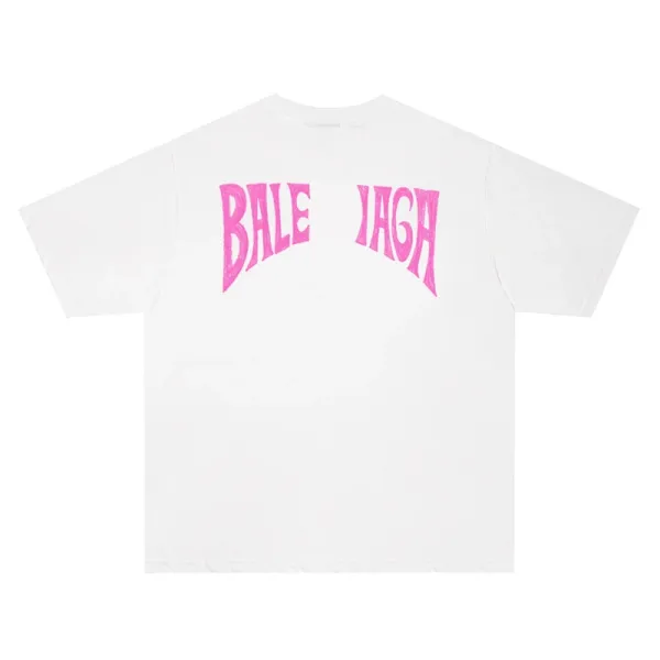 Balenciaga Logo Splatter Print White T-Shirt - 31