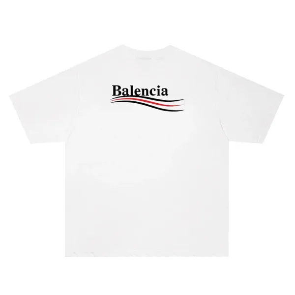Balenciaga Logo Splatter Print White T-Shirt - 33