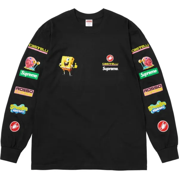 Supreme x SpongeBob SquarePants x Castelli Long Sleeve T-Shirt Black - 1