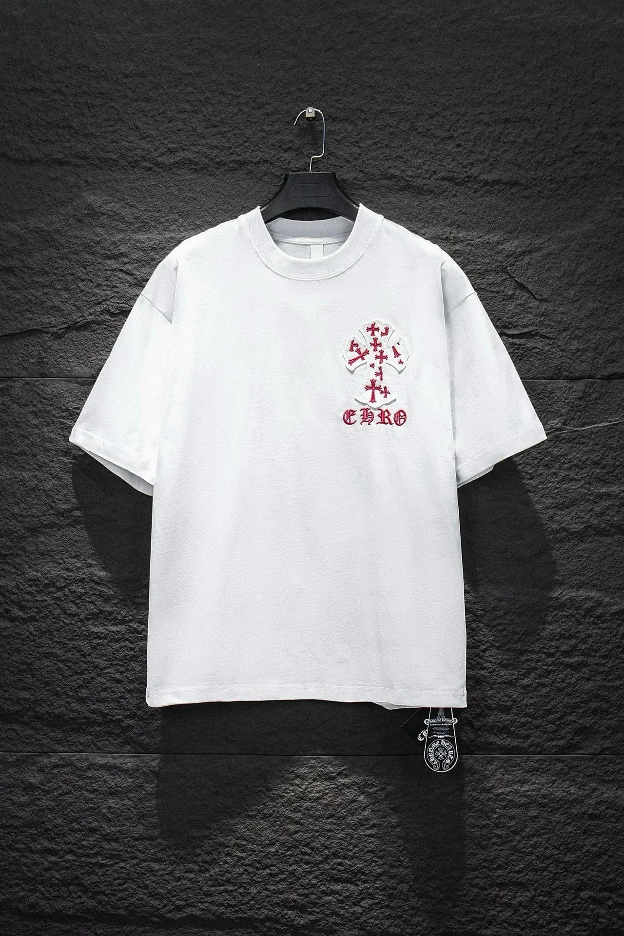 Chrome Hearts Cross Embroidered Raglan T-Shirt Black/White - 5