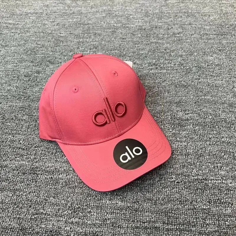Alo Hats Embroidered Logo Baseball Cap — Rose red