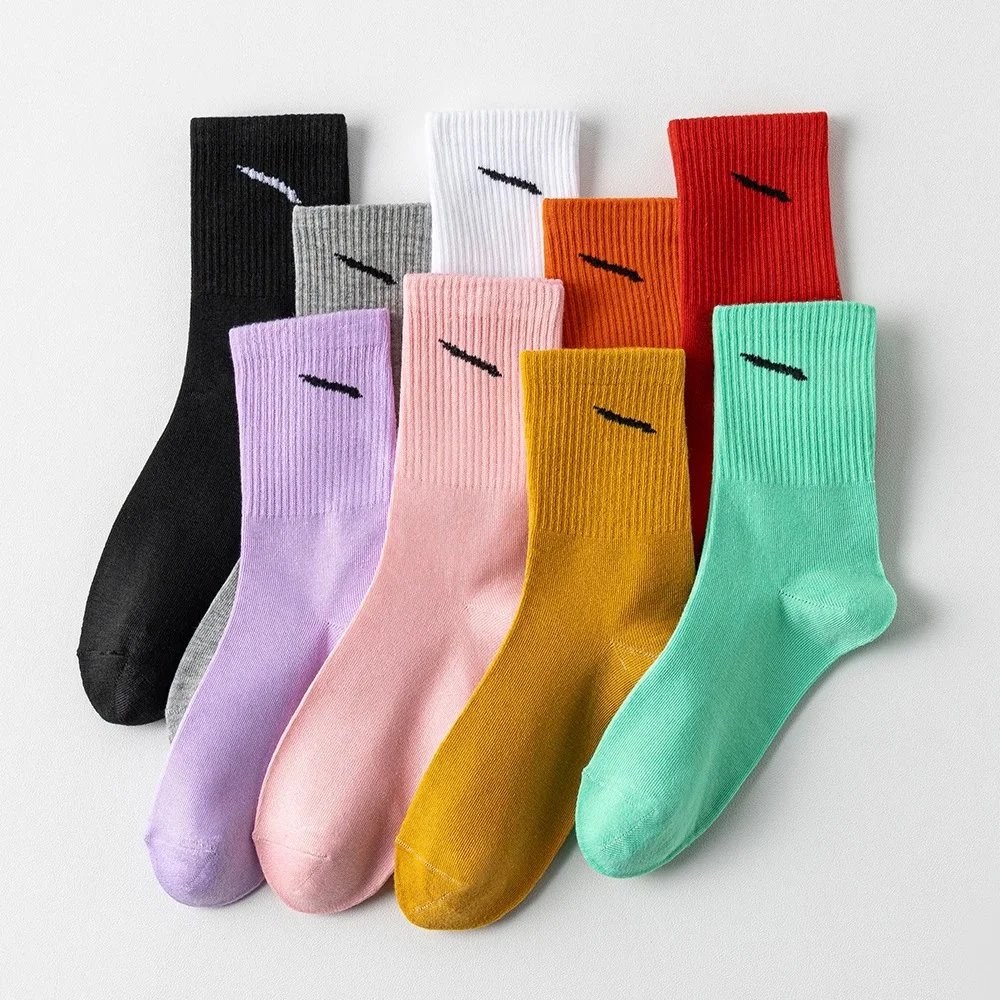 SHEIN popular women's mid length socks, diagonal socks, autumn and winter socks, sports socks, candy colored high top socks, long socks