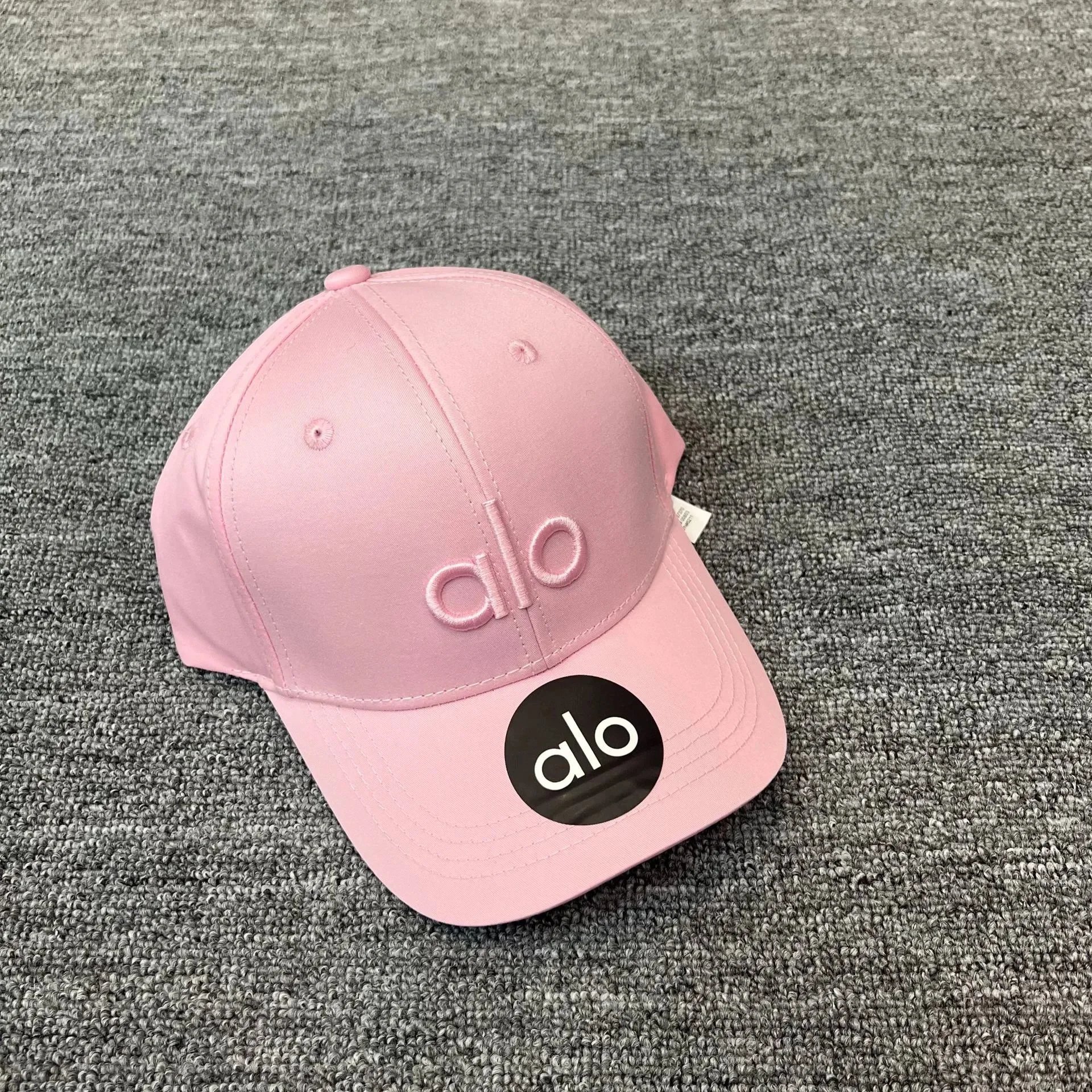 Alo Hats Embroidered Logo Baseball Cap — Pink