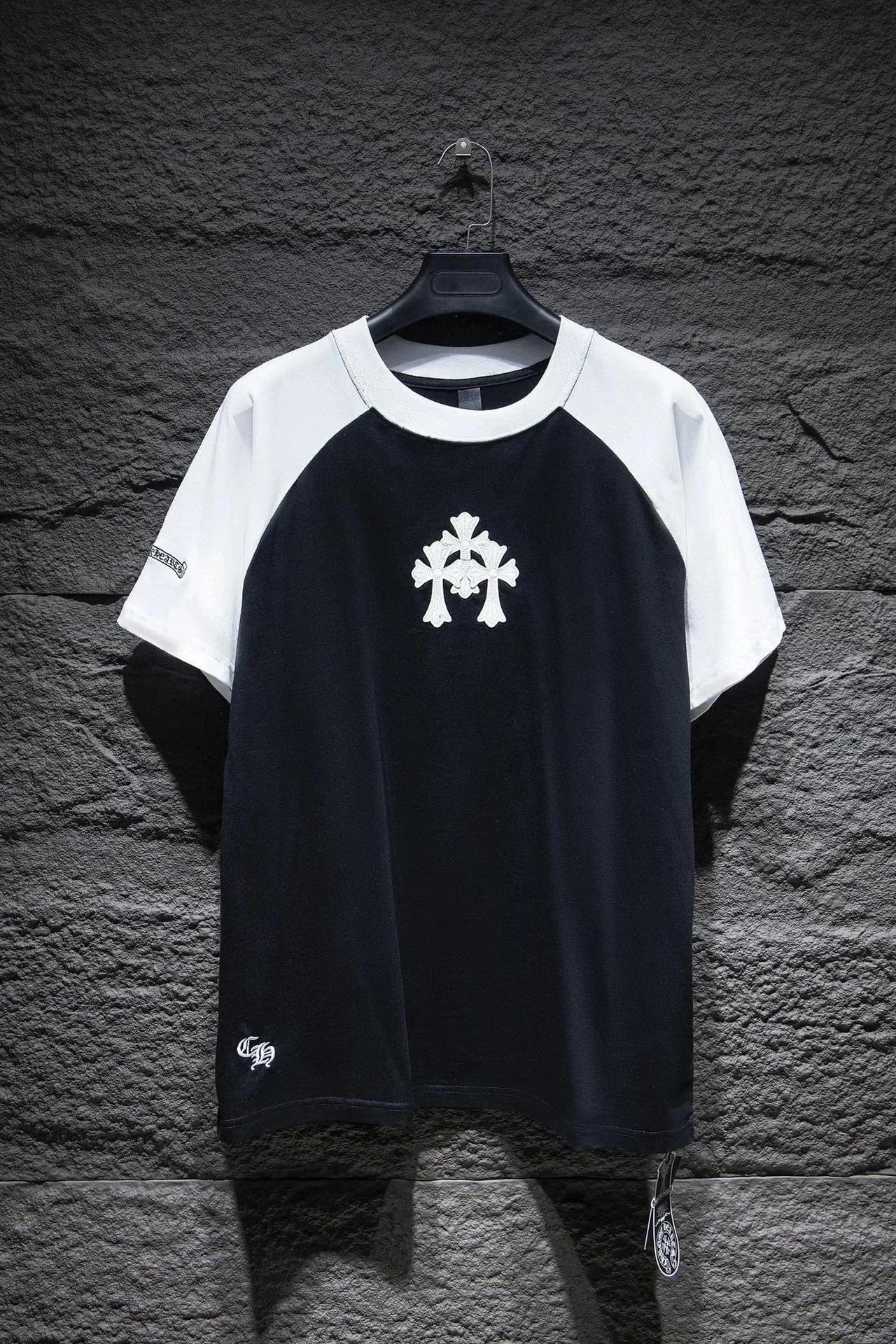Chrome Hearts Cross Embroidered Raglan T-Shirt Black/White - 11