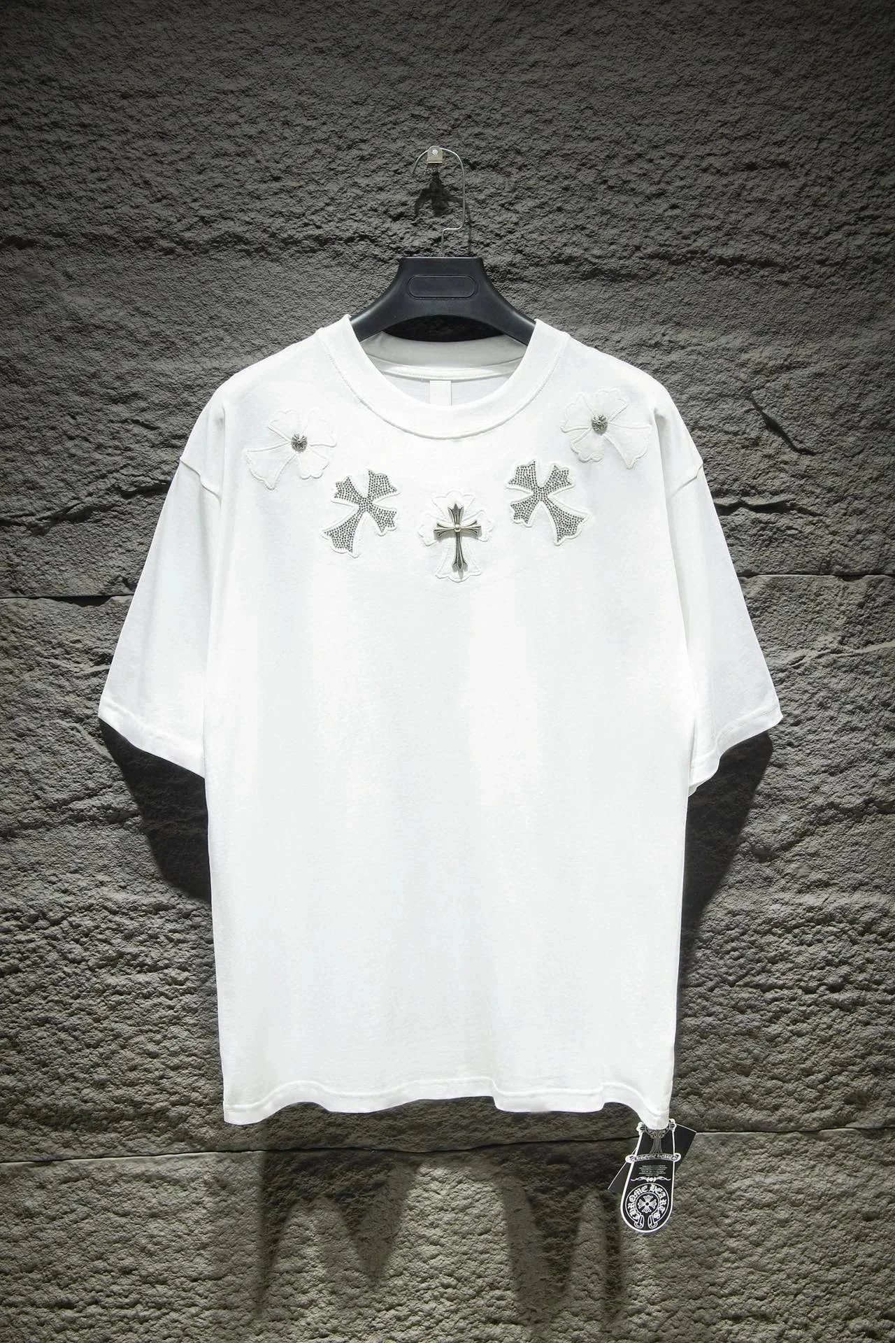 Chrome Hearts Cross Embroidered Raglan T-Shirt Black/White - 8