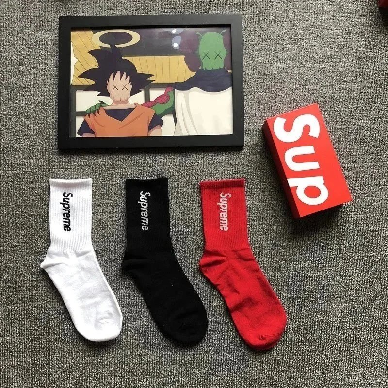 Supreme Box Logo Socks Set - White, Black, Red - 2