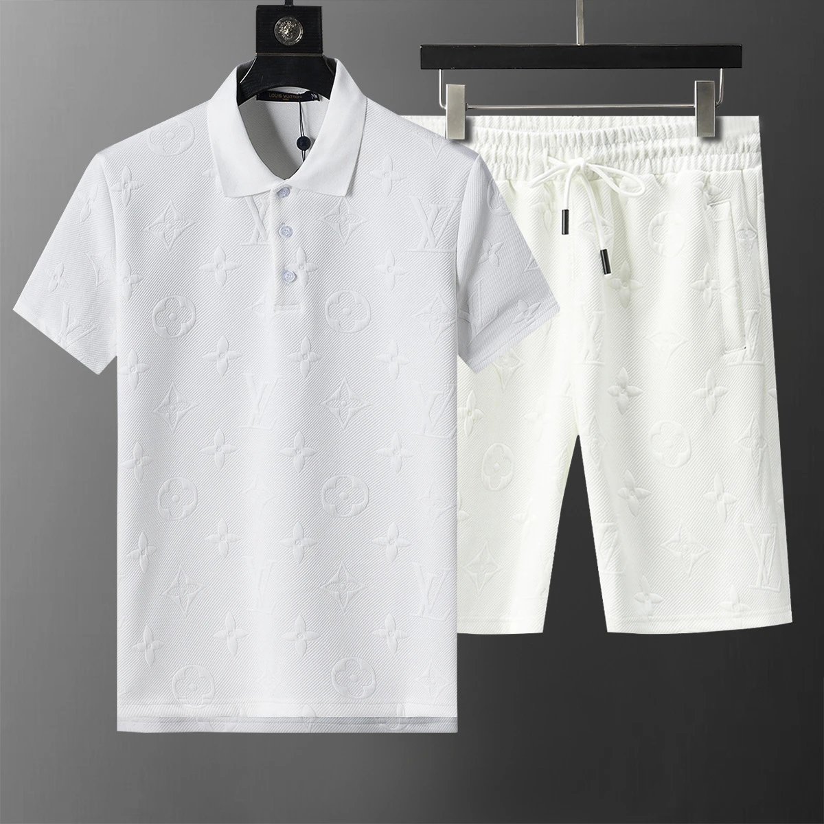 Louis Vuitton Matching Sets Short-Sleeve T-Shirt and Shorts Set — 6578 White Set-LV
