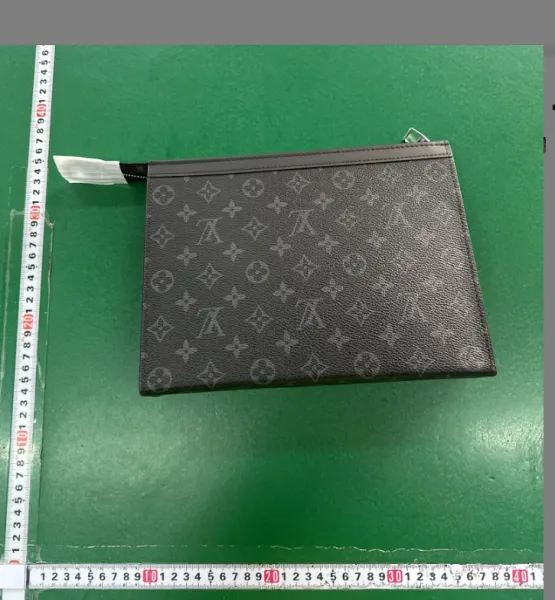 Louis Vuitton Monogram Eclipse Clutch Bag Gray Clutches - 1