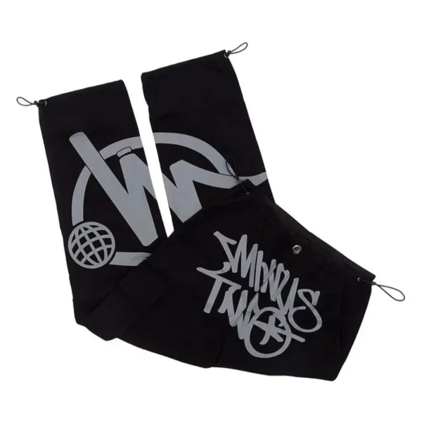 MINDS TWO Logo Print Drawstring Bag Black - 1