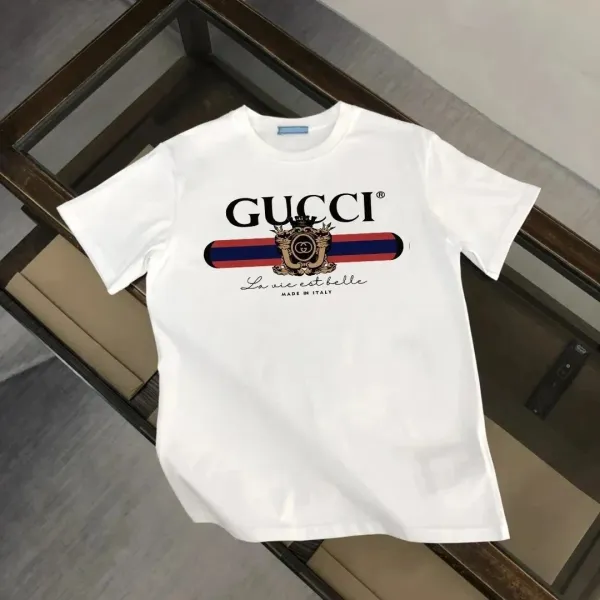 Gucci La Vie Est Belle Print White T-Shirt - 1
