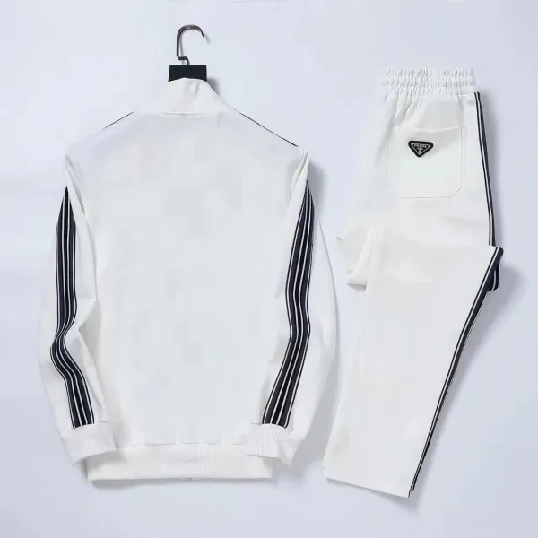 Prada Re-Nylon Tracksuit White with Black Stripe - 6