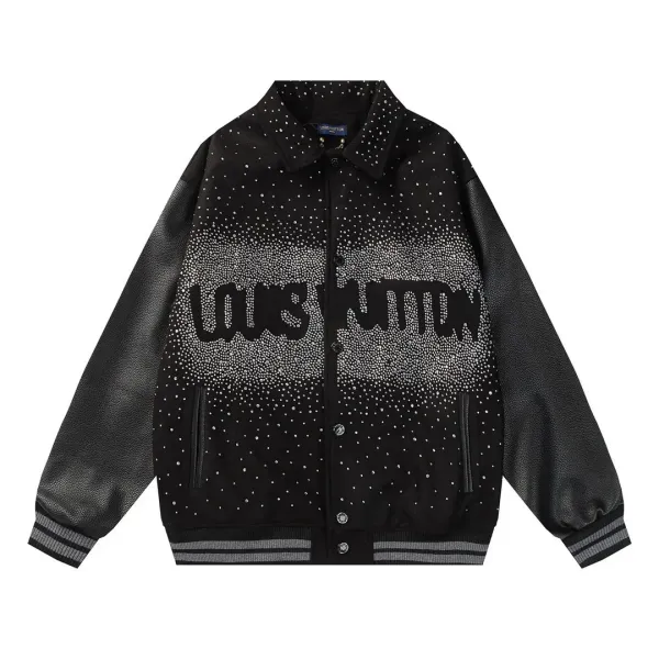 Louis Vuitton Crystal-Embellished varsity Jacket Black - 1