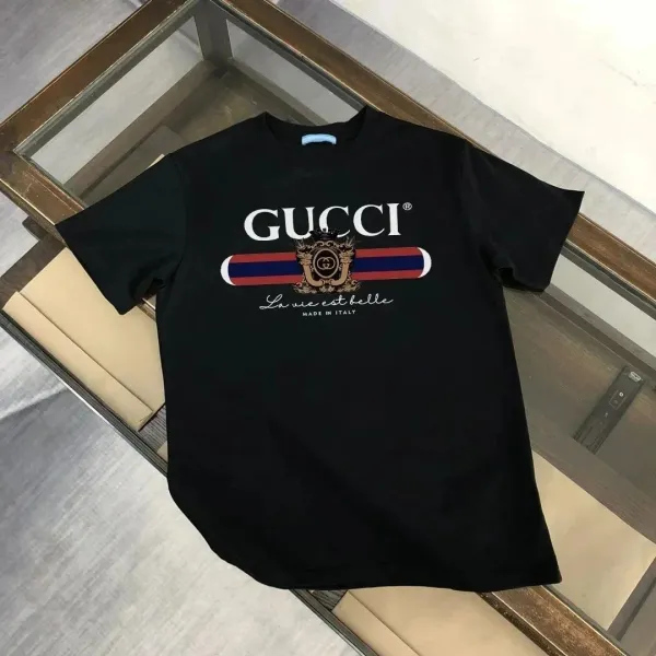 Gucci La Vie Est Belle Print Black T-Shirt - 1