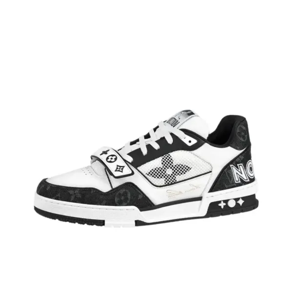 Louis Vuitton Trainer Low Monogram White and Black Sneakers - 1