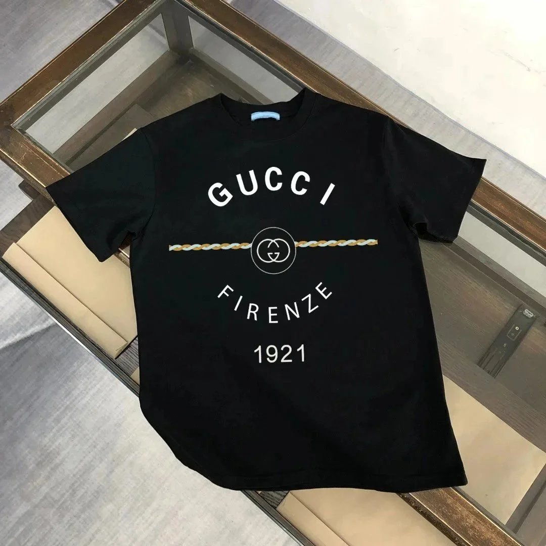 Gucci Firenze 1921 Logo Print Black T-Shirt - 1