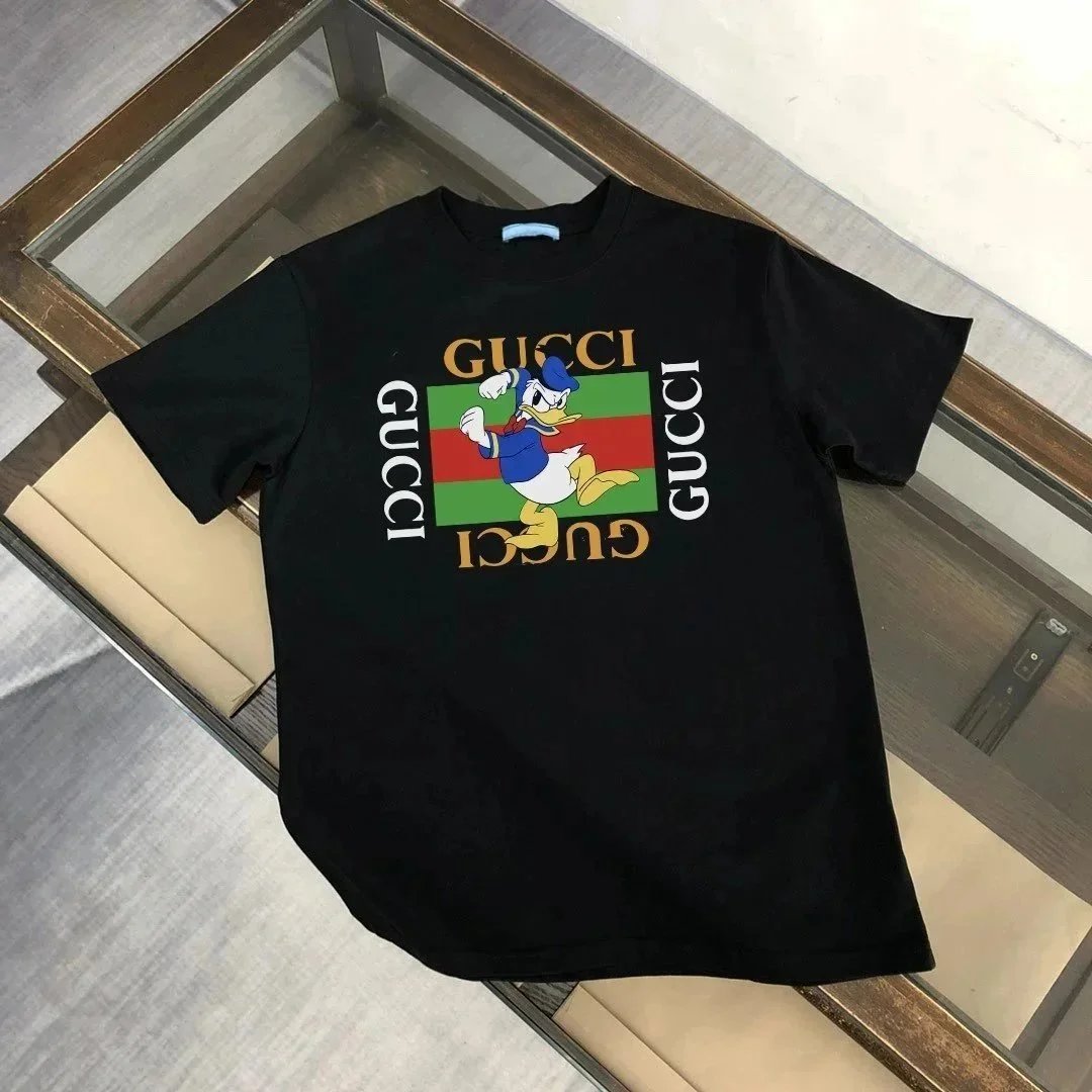 Gucci x Disney Donald Duck Graphic Print Black T-Shirt - 1